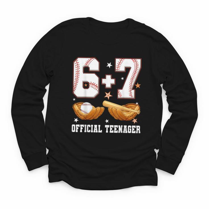 67 13 Year Old Official Teenager Baseball Boy 13th Birthday Youth Long Sleeve Tee