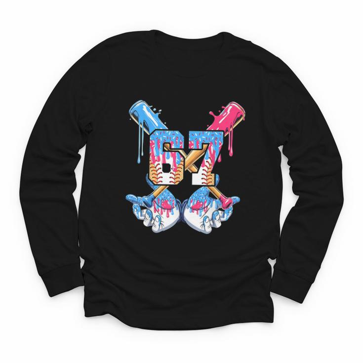 67 Baseball Drip Birthday Boy For Men Boys Kids Youth Youth Long Sleeve Tee
