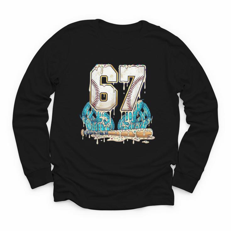 67 Baseball Drip Boys Youth Kids 6-7 Ice Cream Dripping 6 7 Youth Long Sleeve Tee