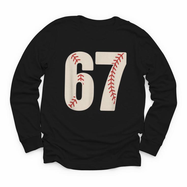 67 Baseball Six Seven 6 7 Meme 67 Youth Long Sleeve Tee
