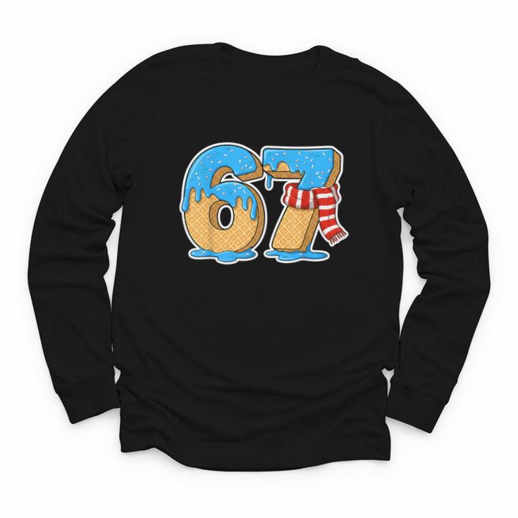 67 Ice Cream Drip Six Seven Baseball Drip 67 Boys Meme Youth Long Sleeve Tee