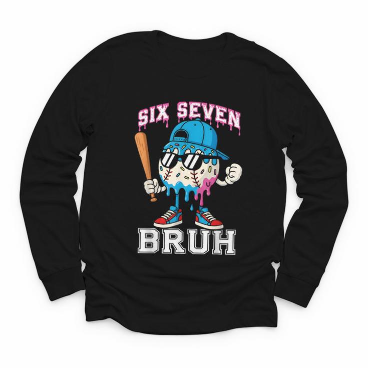 67 Six Seven Baseball Ice Cream Drip Number 67 Player Youth Long Sleeve Tee 67 Six Seven Baseball Ice Cream Drip Number 67 Player Youth Long Sleeve Tee