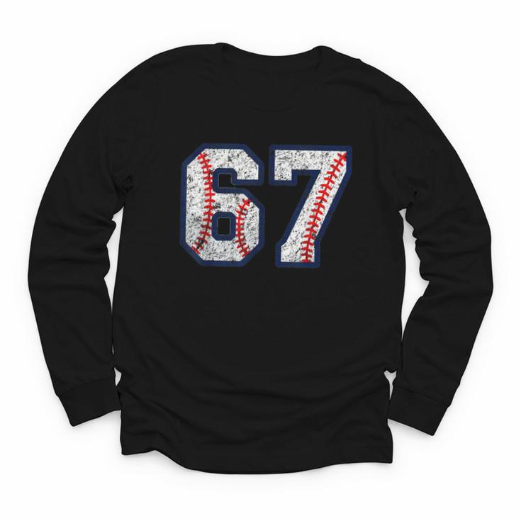 67 Sports Meme – Baseball Number 6 7 Youth Long Sleeve Tee