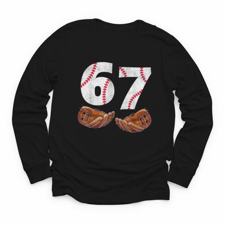 67 Trend Baseball Glove Number Style Youth Long Sleeve Tee