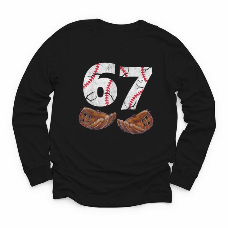 67 Trend Baseball Six Seven Number For Boys Men Youth Long Sleeve Tee