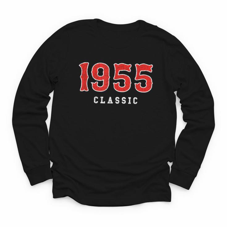 70 Year Old 1955 Classic Baseball Fan 70th Birthday Youth Long Sleeve Tee