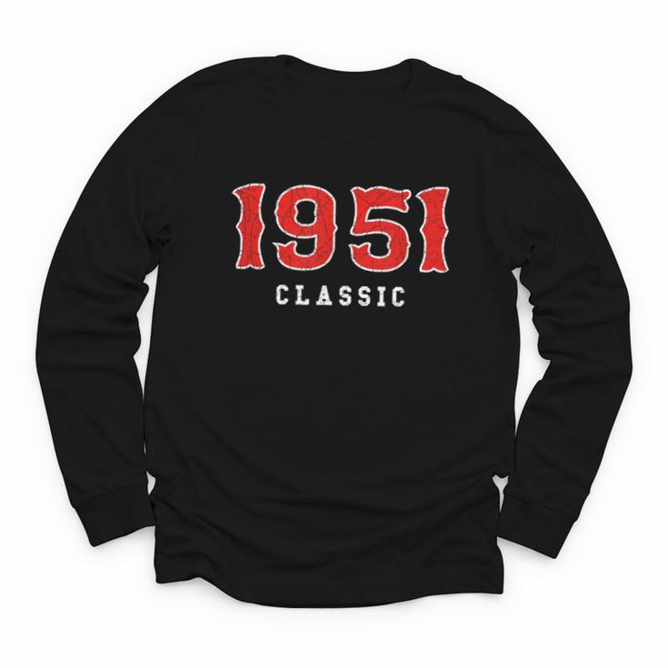 75 Year Old 1951 Classic Baseball Fan 75th Birthday Youth Long Sleeve Tee