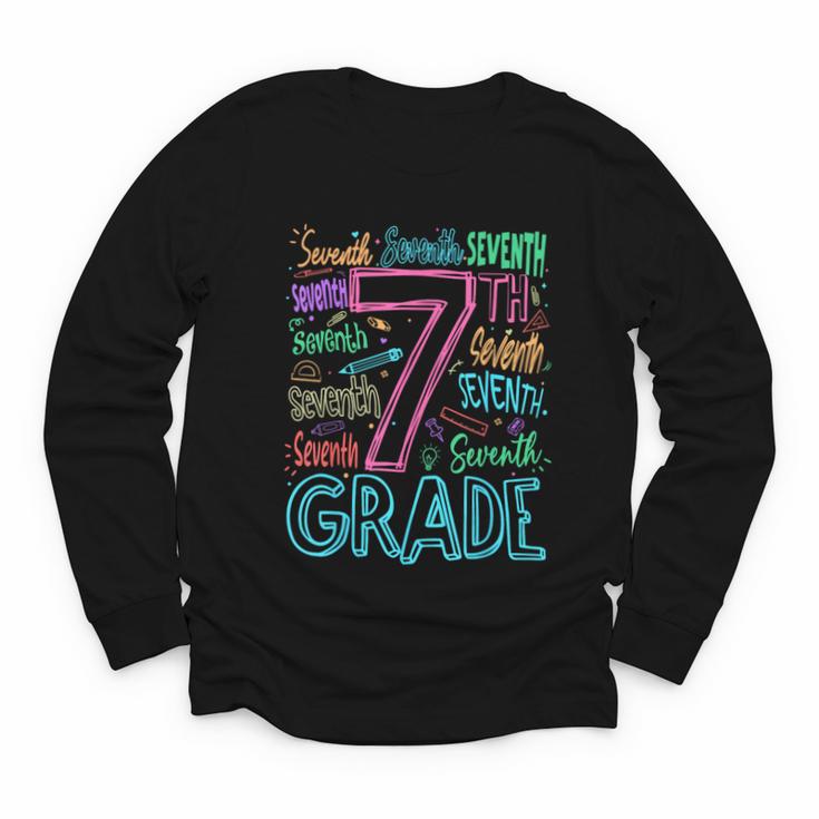 7th Grade Typography Team Seventh Grade Back To School Kids Youth Long Sleeve Tee