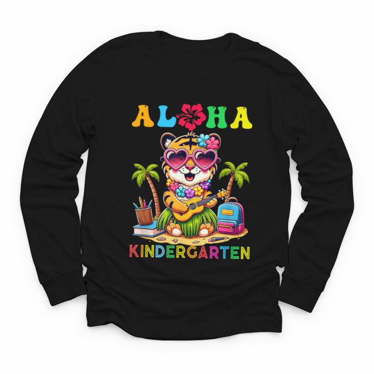 Aloha Kindergarten Tiger Hawaii Back To School Kids Girls Youth Long Sleeve Tee