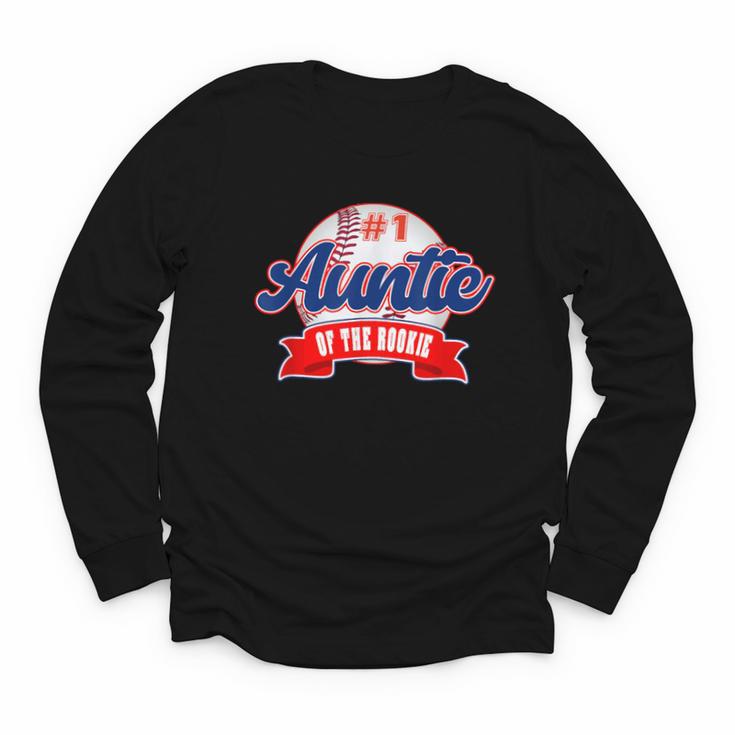 Auntie Rookie Of Year 1st Birthday Baseball Theme Matching Youth Long Sleeve Tee