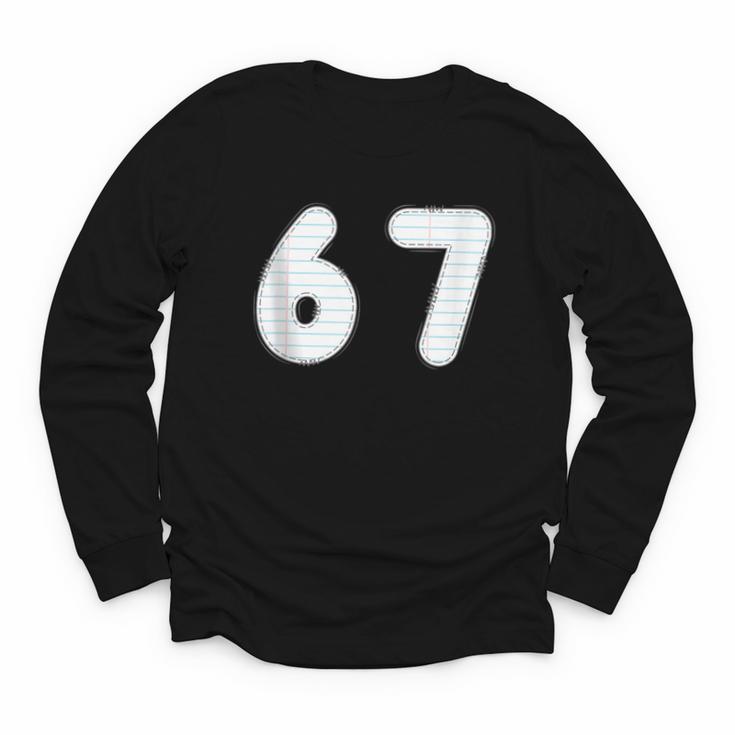 Back To School 67 Notebook Number For Class Year Youth Long Sleeve Tee