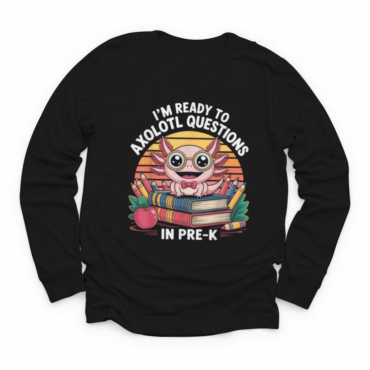 Back To School Axolotl Design For Pre-K Students Youth Long Sleeve Tee
