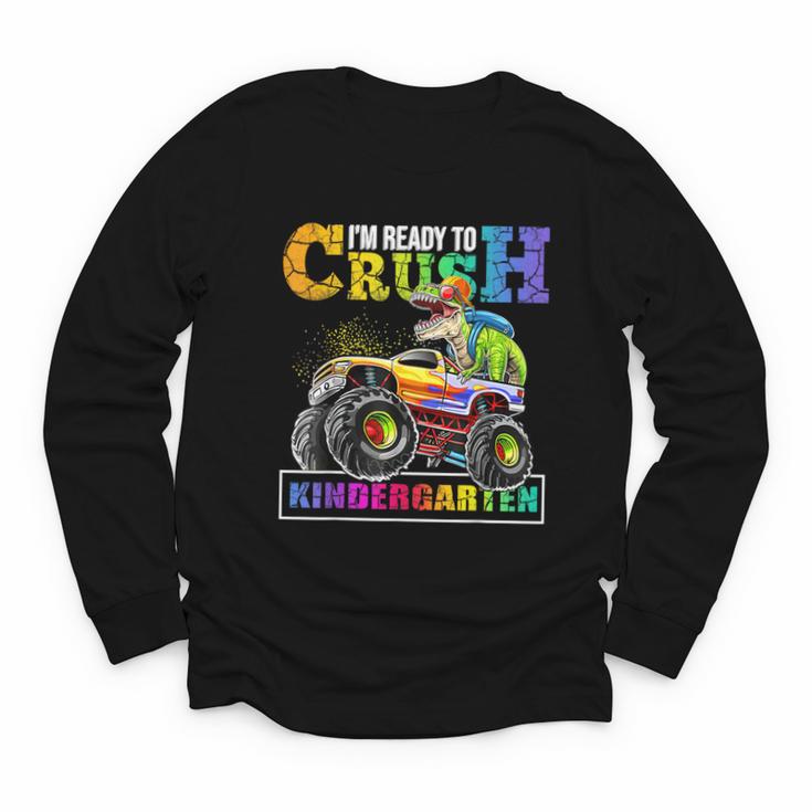 Back To School Boy Dinosaur I'm Ready To Crush Kindergarten Youth Long Sleeve Tee