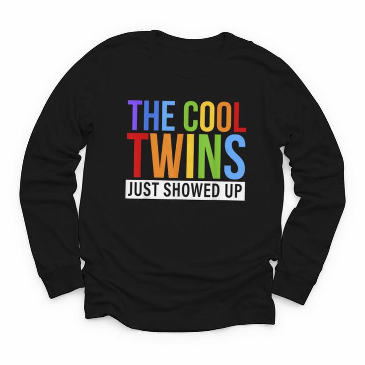 Back To School Cool Twins Just Showed Up Kid Boy Teen Twin Youth Long Sleeve Tee