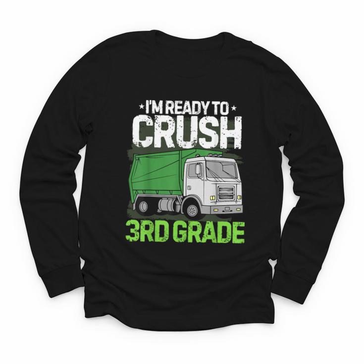 Back To School First Day Of 3rd Grade Garbage Truck Boys Youth Long Sleeve Tee