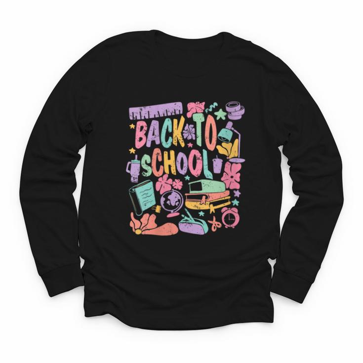 Back To School Fun Supplies Learning Youth Long Sleeve Tee