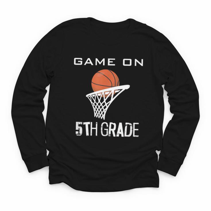 Back To School Game On 5th Grade Basketball Kids Youth Long Sleeve Tee