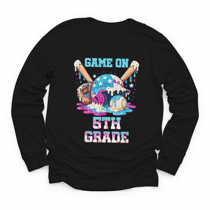 Back To School Game On Fifth Grade Baseball First Day Boys Youth Long Sleeve Tee