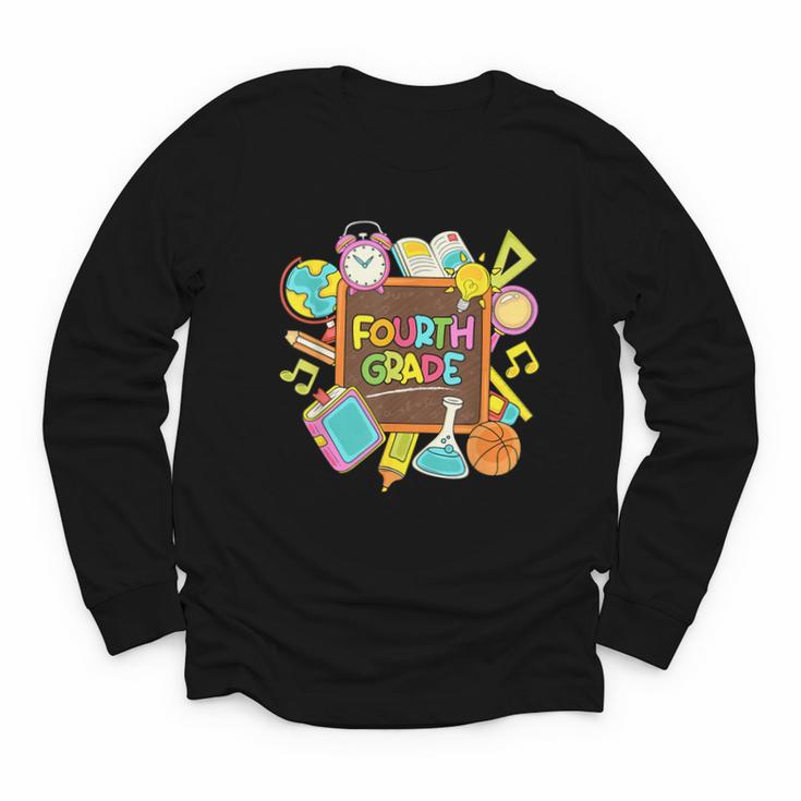 Back To School Hello Fourth Grade Team 4th Grade Boys Girls Youth Long Sleeve Tee