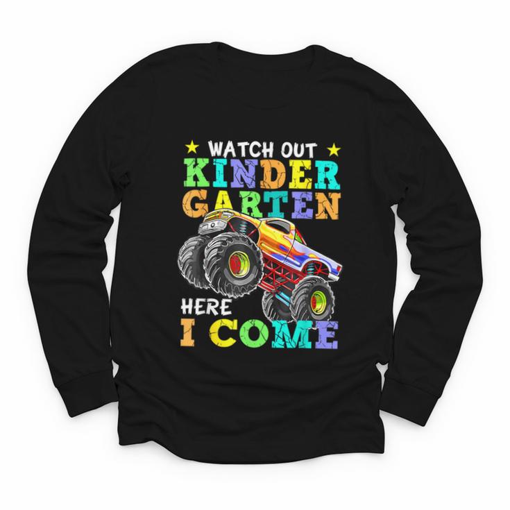 Back To School Kindergarten Here I Come For Boy Kid Truck Youth Long Sleeve Tee