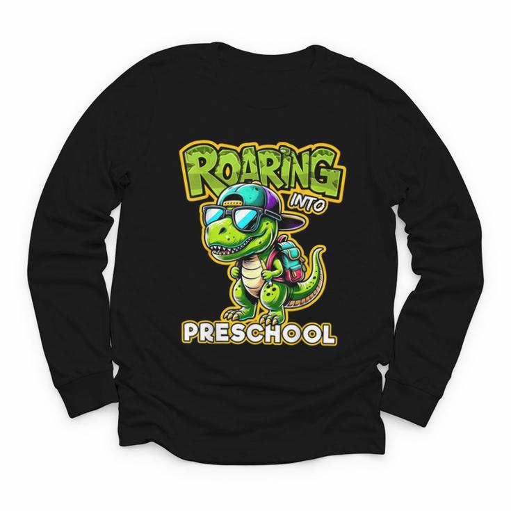 Back To School Preschool Dinosaur First Day Of School Boy Youth Long Sleeve Tee