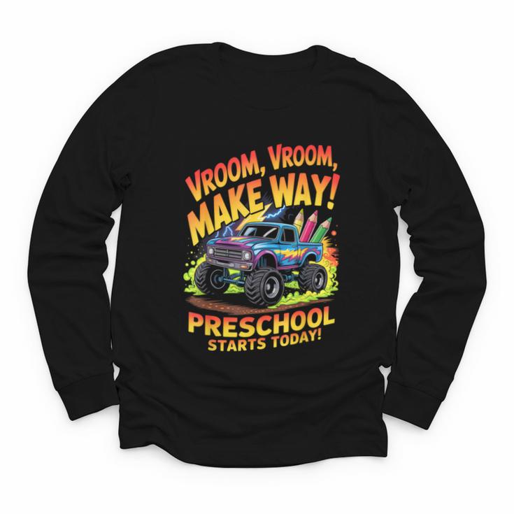 Back To School Preschool Pre-K Monster Truck First Day Boys Youth Long Sleeve Tee