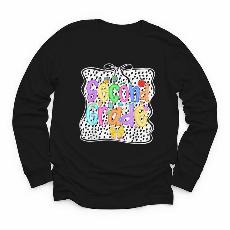 Back To School Second Grade Girls 2nd Grade Dalmatian Dots Youth Long Sleeve Tee