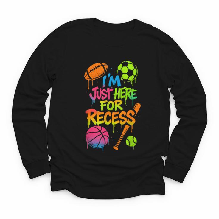 Back To School Sports Basketball Football Recess Youth Long Sleeve Tee