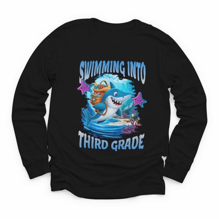 Back To School Third Grade Shark Youth Long Sleeve Tee