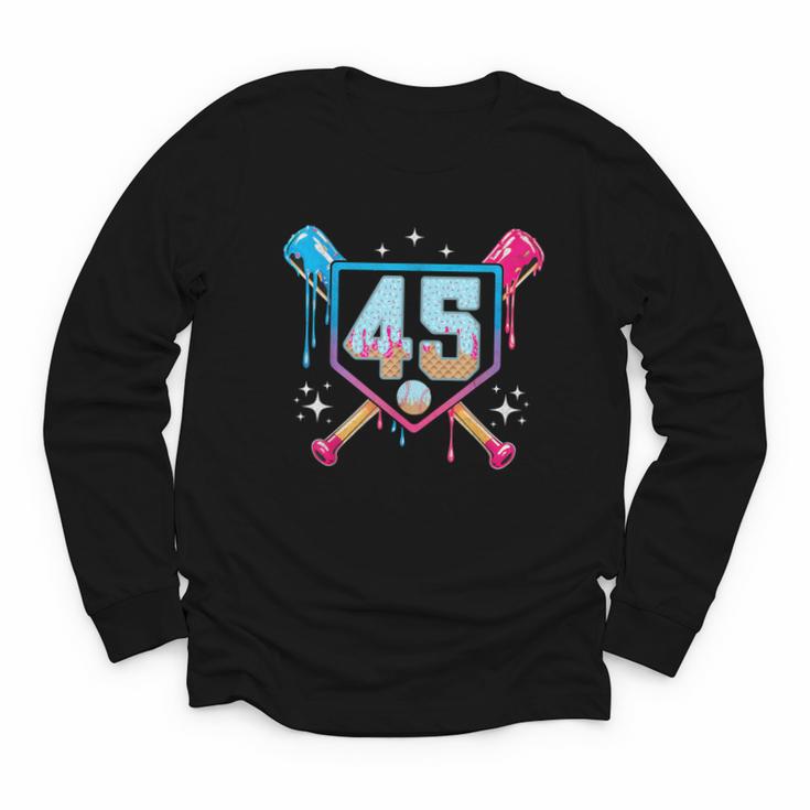 Baseball 45 Year Old Ice Cream Drip 45th Birthday Number 45 Youth Long Sleeve Tee Baseball 45 Year Old Ice Cream Drip 45th Birthday Number 45 Youth Long Sleeve Tee