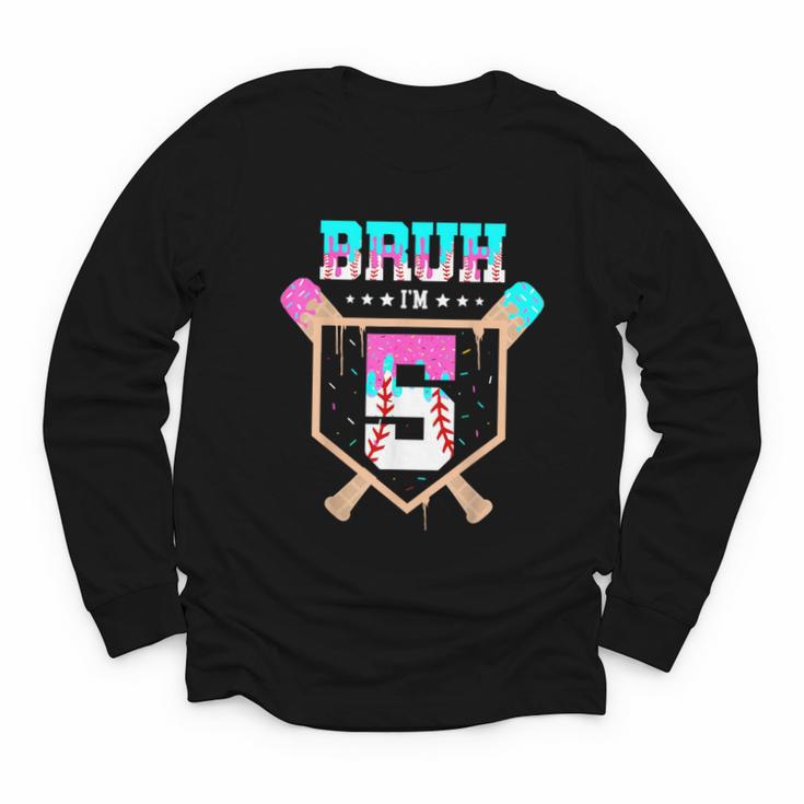 Baseball 5 Year Old Ice Cream Drip 5th Birthday Boys Player Youth Long Sleeve Tee