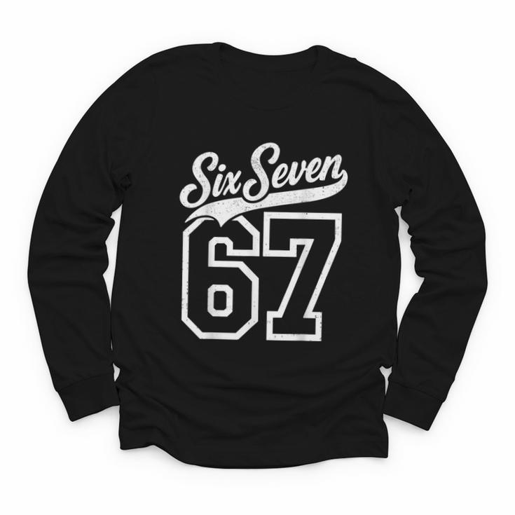 Baseball 6 7 Number 67 Six Seven Meme Boys Youth Kids Youth Long Sleeve Tee
