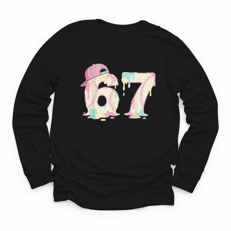 Baseball 67 Dripping Six Seven Drip Boys Gen Z Youth Long Sleeve Tee