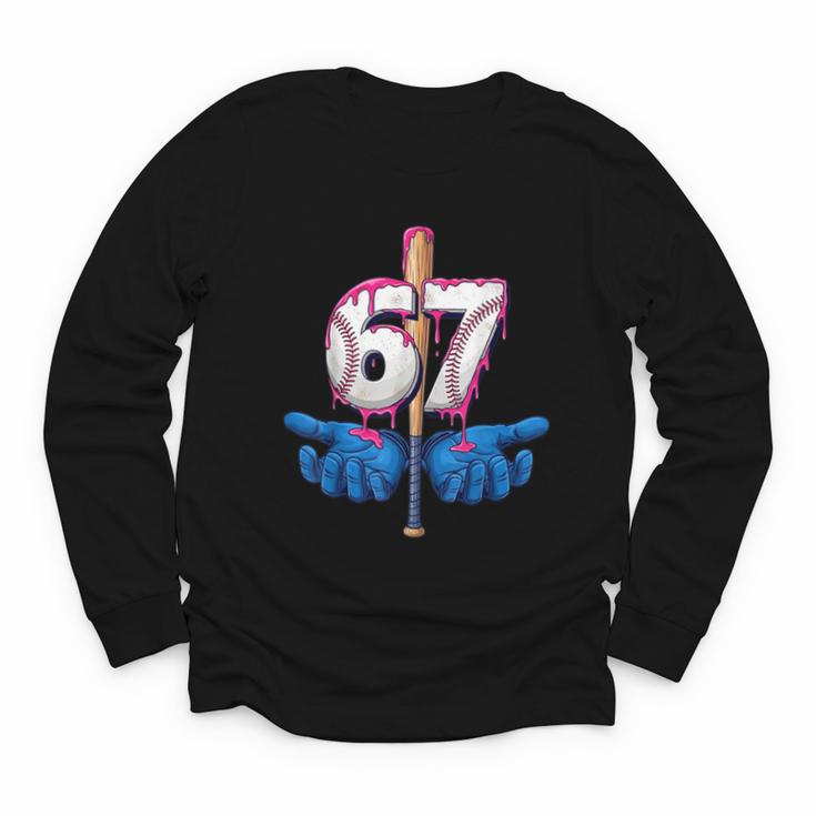 Baseball 67 Six Seven Gen Alpha Meme Drip Youth Long Sleeve Tee