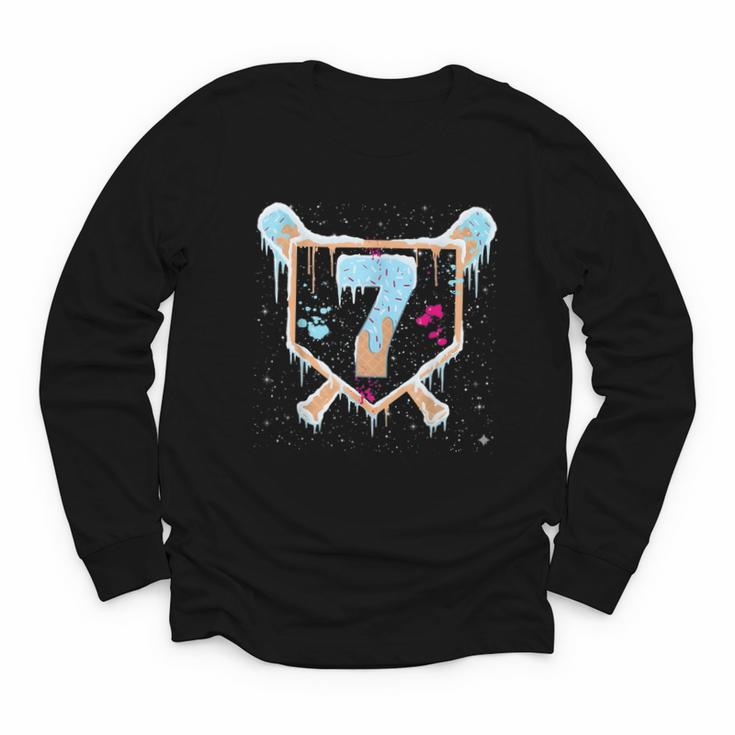 Baseball 7 Year Old Ice Cream Drip 7th Birthday Boy Number 7 Youth Long Sleeve Tee Baseball 7 Year Old Ice Cream Drip 7th Birthday Boy Number 7 Youth Long Sleeve Tee