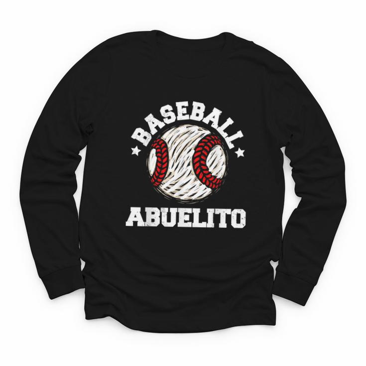 Baseball Abuelito Distressed Vintage Grandpa Game Day Youth Long Sleeve Tee