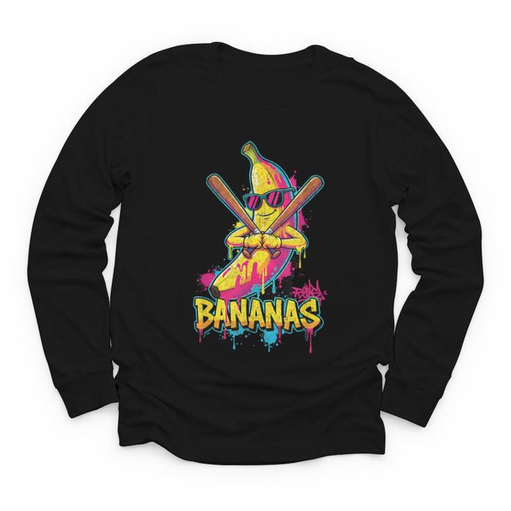 Baseball Banana Graffiti Urban For Kids Youth Long Sleeve Tee