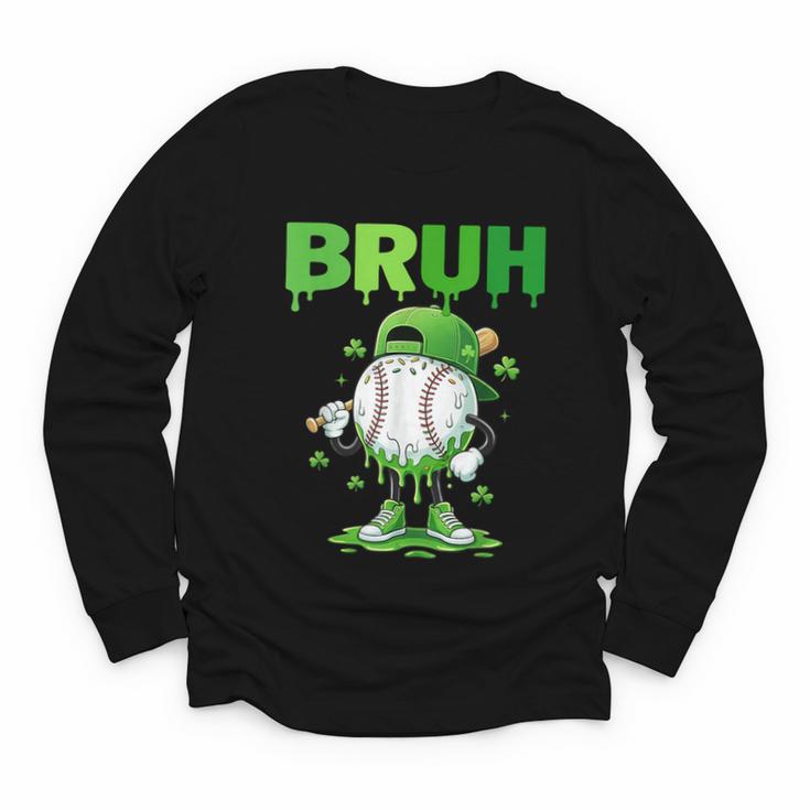 Baseball Bruh Drip Ice Cream Youth Boy St Patricks Day Youth Long Sleeve Tee