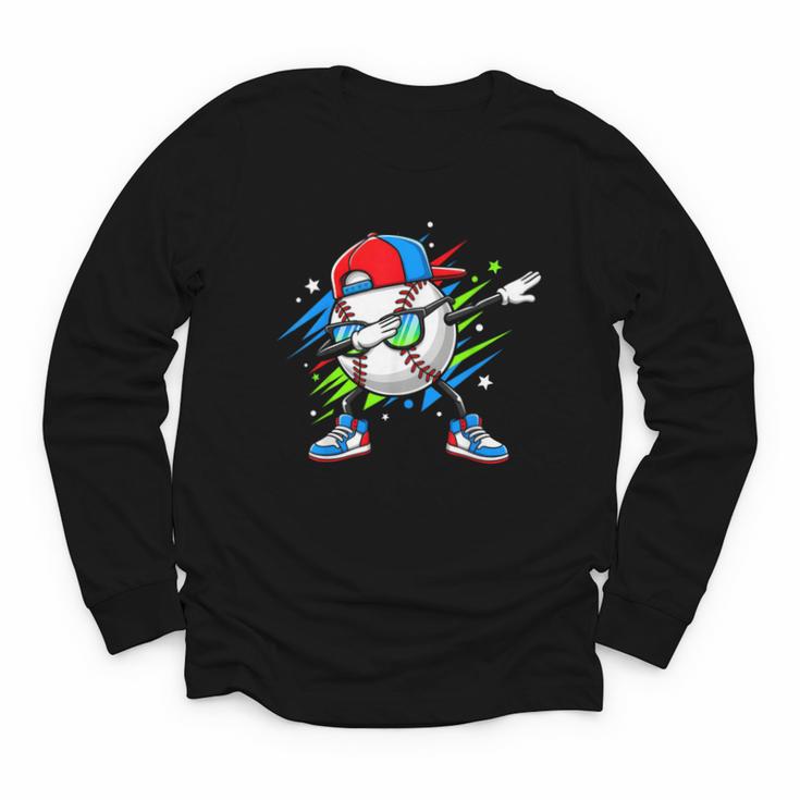 Baseball Dabbing Sports For Boys And Girls Game Day Youth Long Sleeve Tee