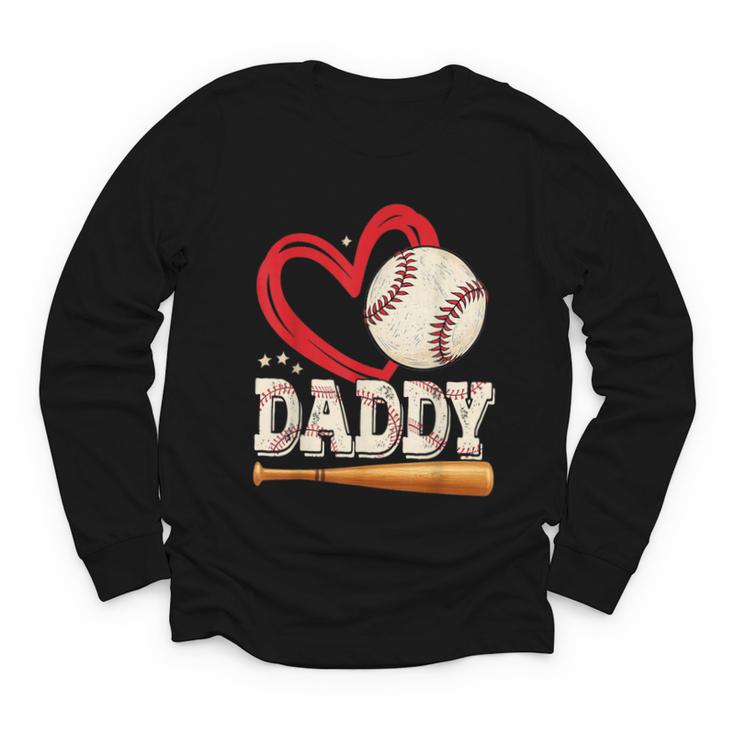 Baseball Daddy Baseball Heart Family Matching Youth Long Sleeve Tee