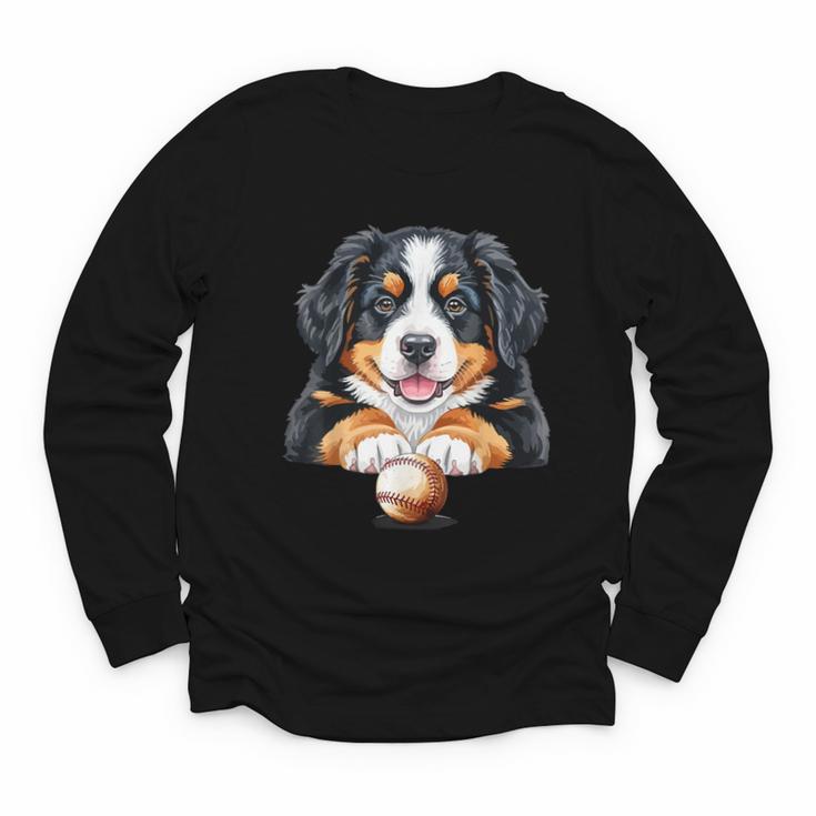 Baseball Dog Men & Women Youth Long Sleeve Tee