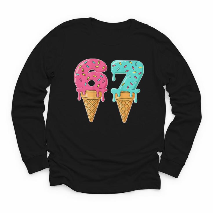Baseball Drip Ice Cream 67 Baseball Youth Long Sleeve Tee