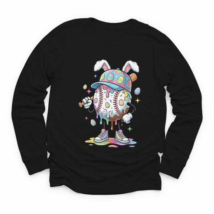 Baseball Drip Ice Cream Apparel Youth Boy Easter Day Youth Long Sleeve Tee