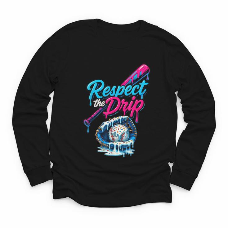 Baseball Drip Ice Cream Sprinkles Youth Boys Baseball Glove Youth Long Sleeve Tee