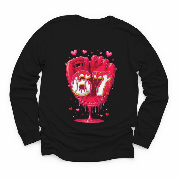 Baseball Drip Ice Cream Valentine Youth Boys Girls Sport Youth Long Sleeve Tee