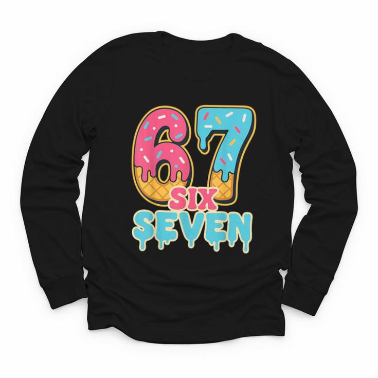 Baseball Drip Number 67 Player Trendy 6 7 Meme Youth Long Sleeve Tee