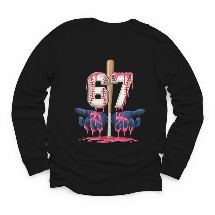 Baseball Drip Shirt Youth Baseball Glove Drip Ice Cream Youth Long Sleeve Tee