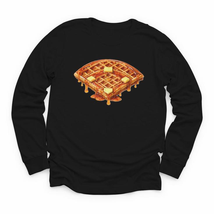 Baseball Dripping Waffle Field Youth Long Sleeve Tee