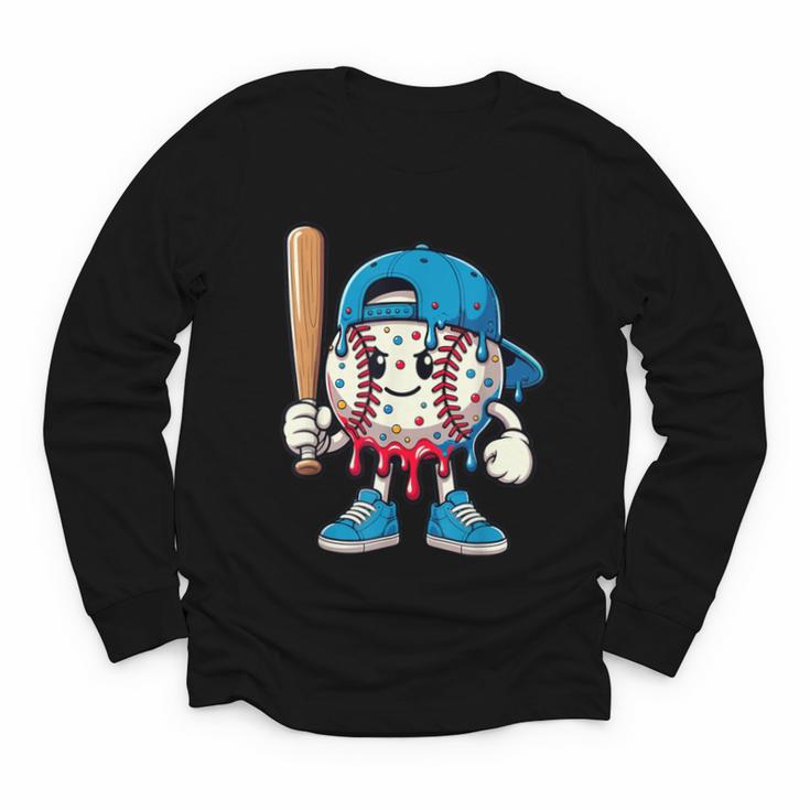 Baseball Drippy Style Apparel For Boys Youth Cool Baseball Youth Long Sleeve Tee