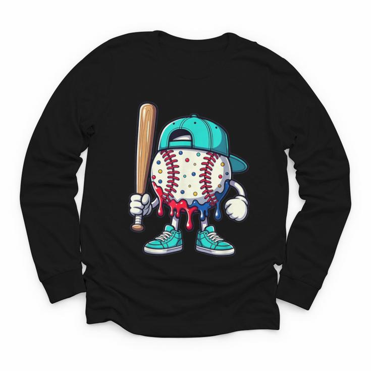 Baseball Drippy Style Apparel For Boys Youth Drip Baseball Youth Long Sleeve Tee